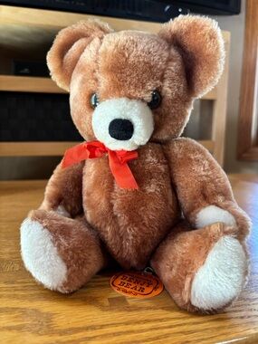 1973 Dakin and Co musical Teddy Bear with Red Bow by Benji Bear